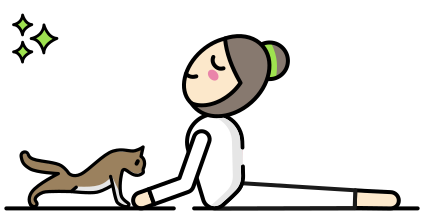 Yogadvisor - Personnage faisant du Yoga avec son chat