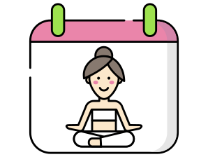 Yogadvisor - Image d'un calendrier avec un personnage faisant du Yoga